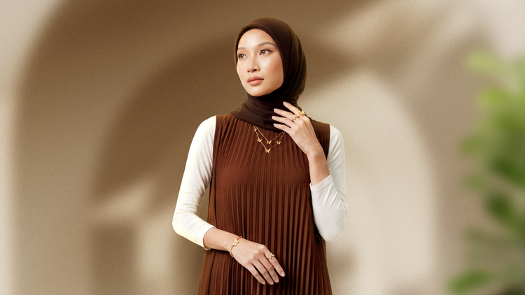 Eldika - Inner Pleated Long Dress Sleeve Less
