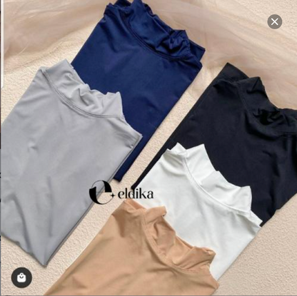 ELDIKA Inner Baju Kain Spandex Premium, Inner Lengan Panjang Muslimah